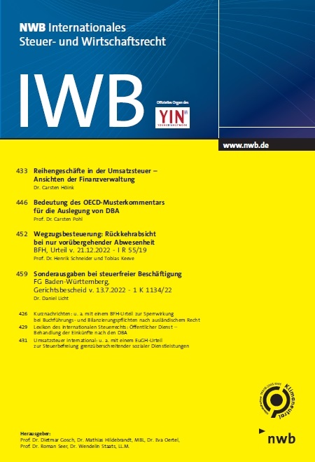 IWB - Internationales Steuer- und Wirtschaftsrecht