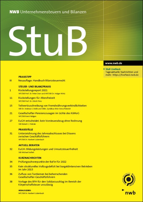 StuB - Unternehmensteuern und Bilanzen