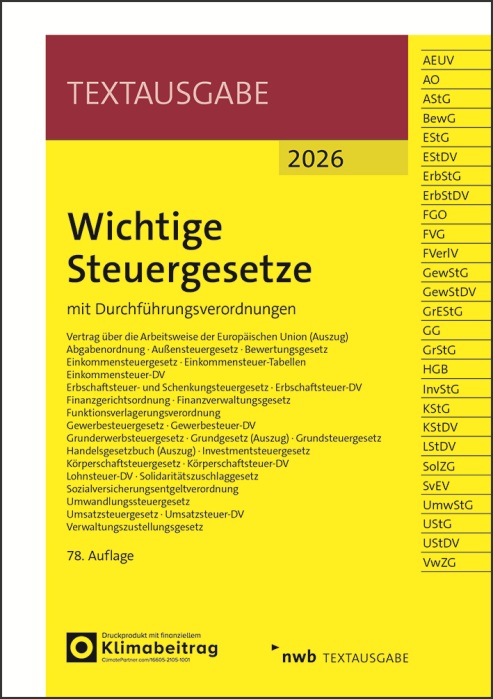Wichtige Steuergesetze 2026